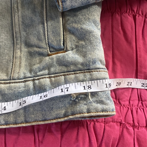 NWOT The Kooples Destroyed Denim Jacket light wash jean coat - Picture 6 of 17